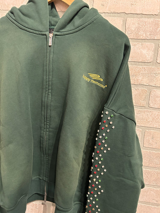 HMDD Crystal Zip Up Hoodie M