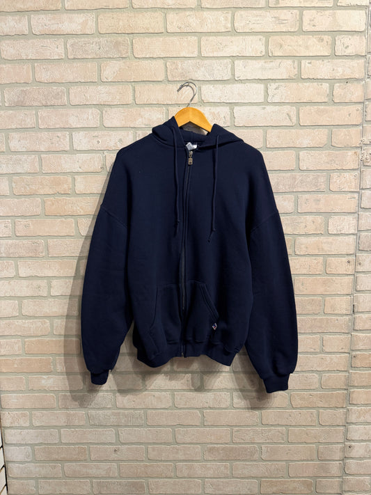 Vintage Russell Blank Zip Hoodie XL
