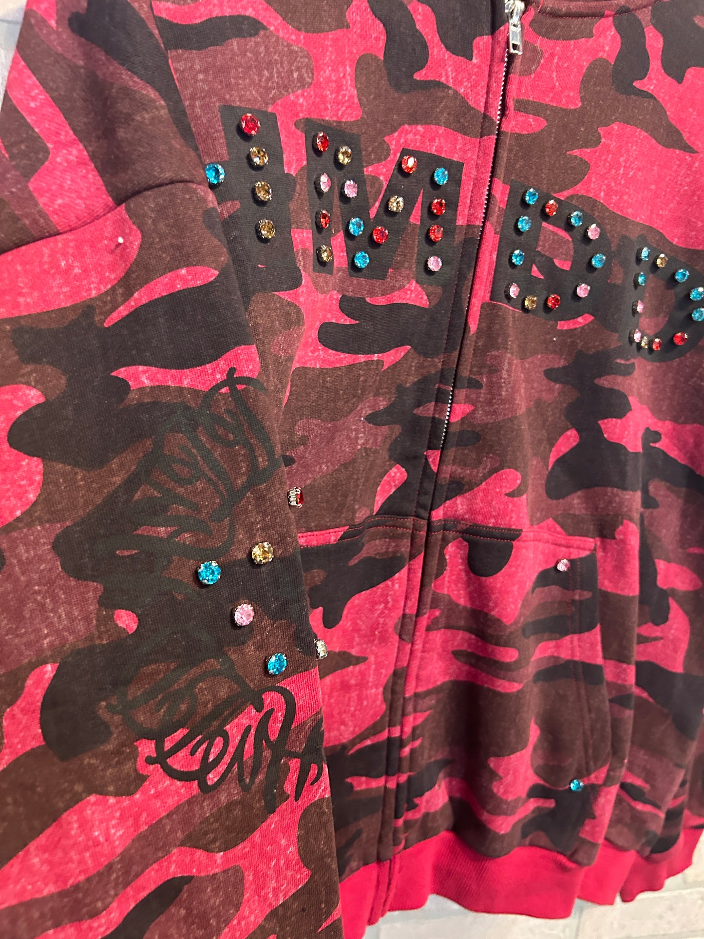 HMDD Crystal Zip Hoodie