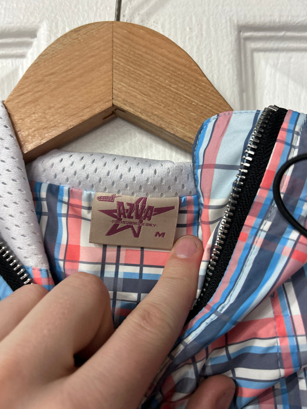Azva Studios Plaid Windbreaker M