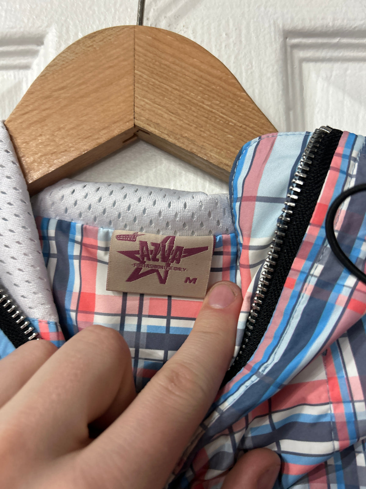 Azva Studios Plaid Windbreaker M
