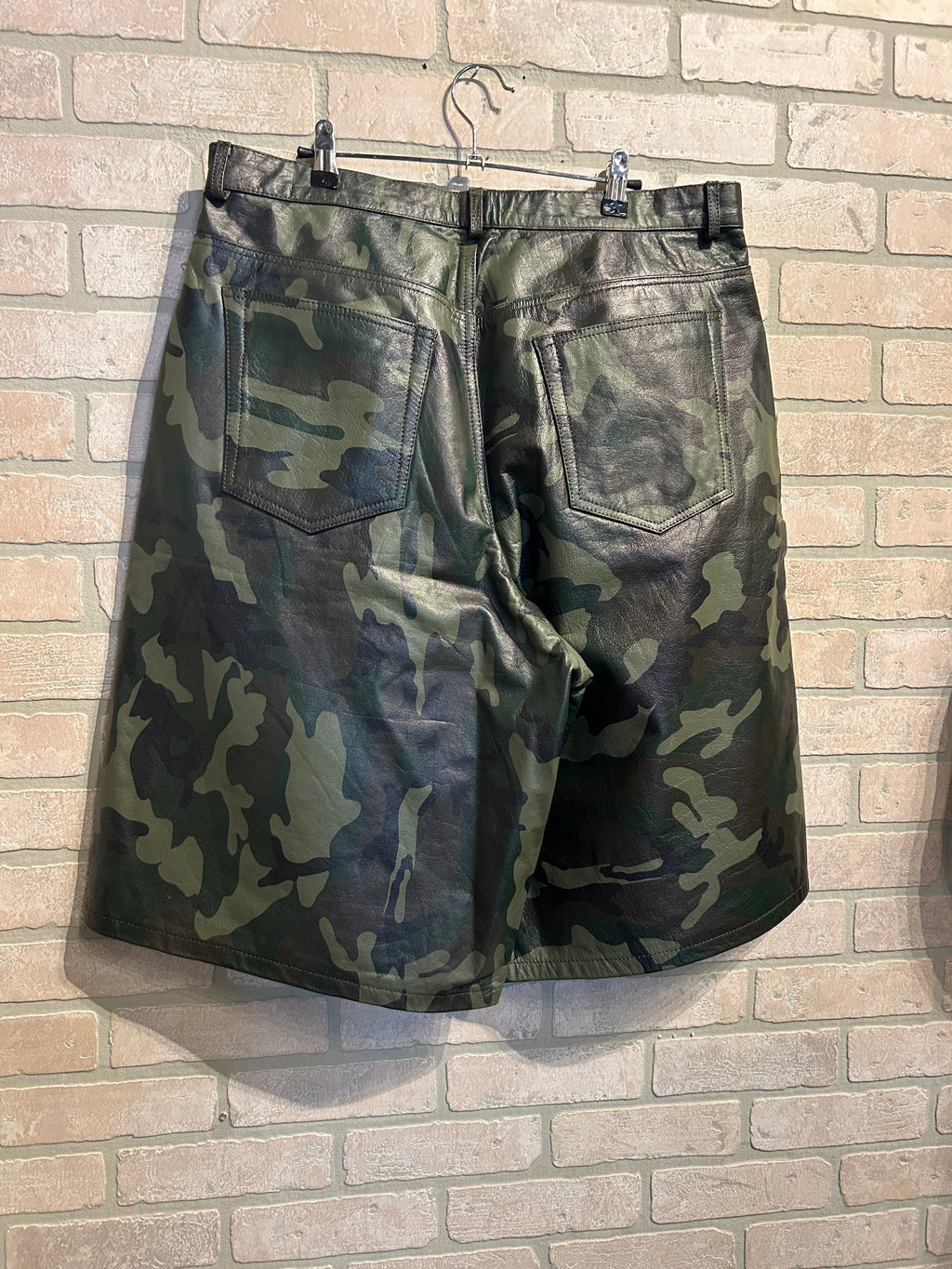 GvGallery/Raspberry Leather Camo Shorts