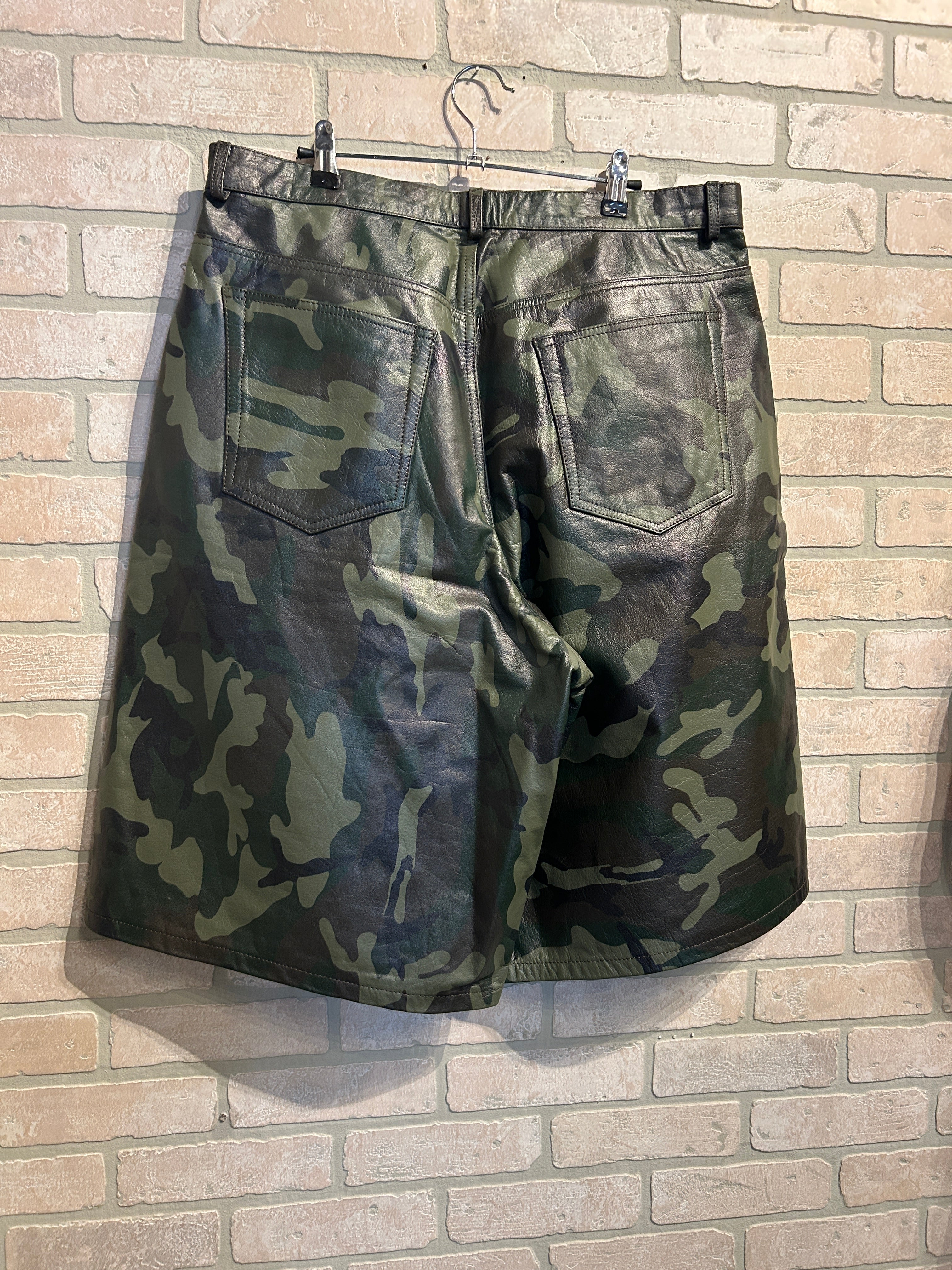 GvGallery/Raspberry Leather Camo Shorts