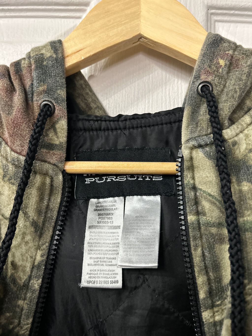 Camo Zip Hoodie L