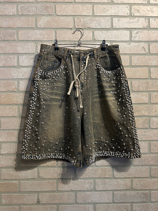 Vale Crystal Jean Shorts 30