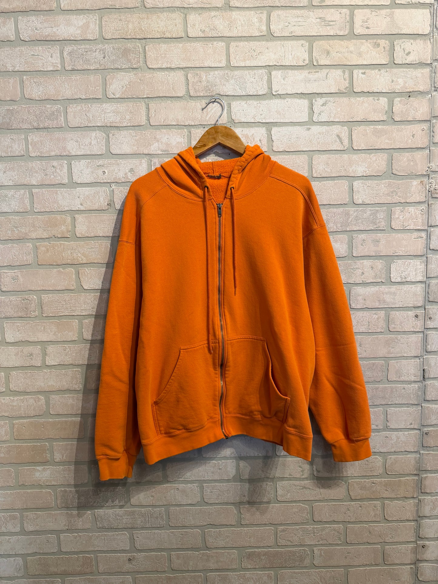 Vintage Orange Zip Up Hoodie XL