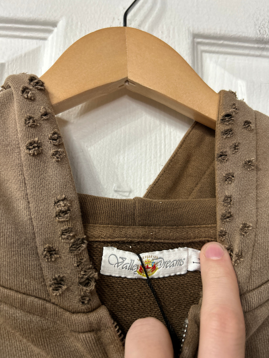 Vale Brown Zip Up Hoodie L