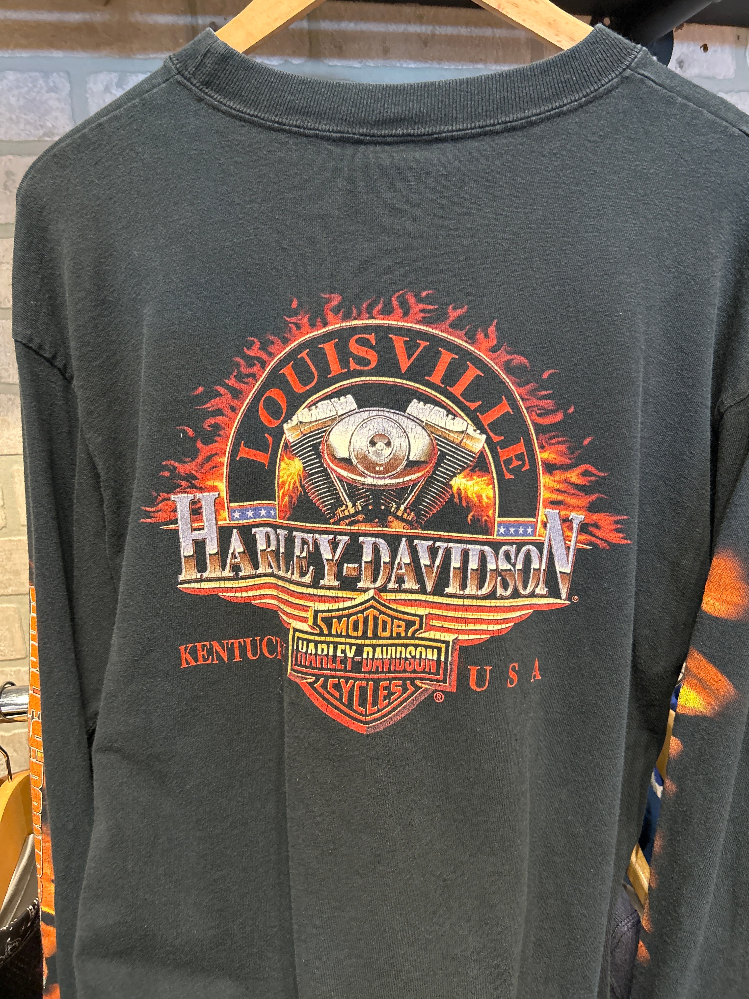 Vintage Harley Davidson Flame Longsleeve L