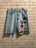 ACA Patchwork Jean Shorts 32