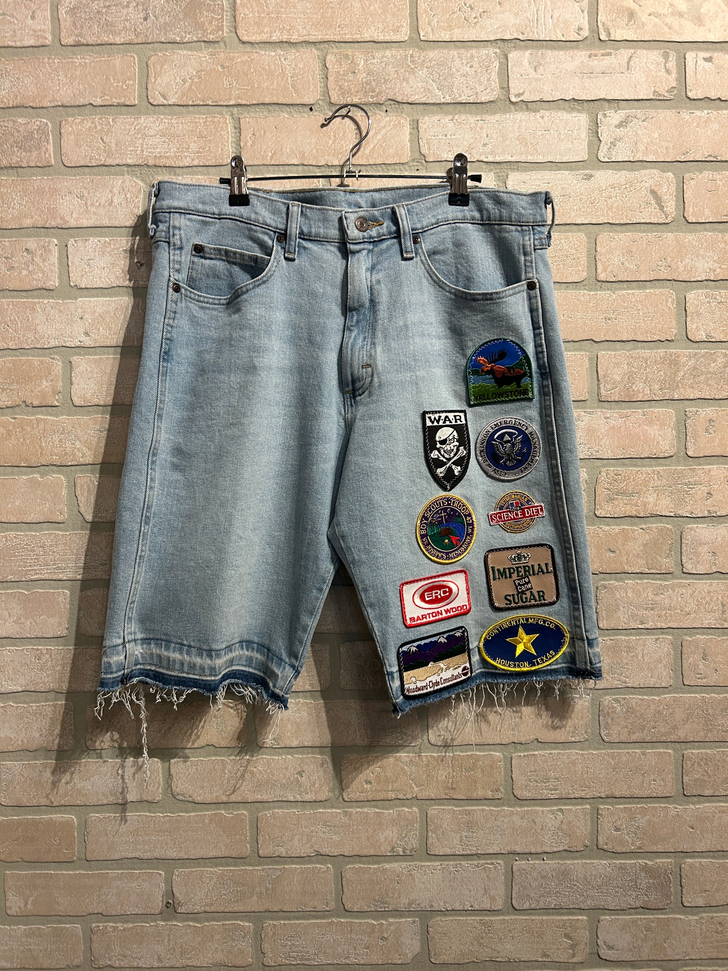 ACA Patchwork Jean Shorts 32