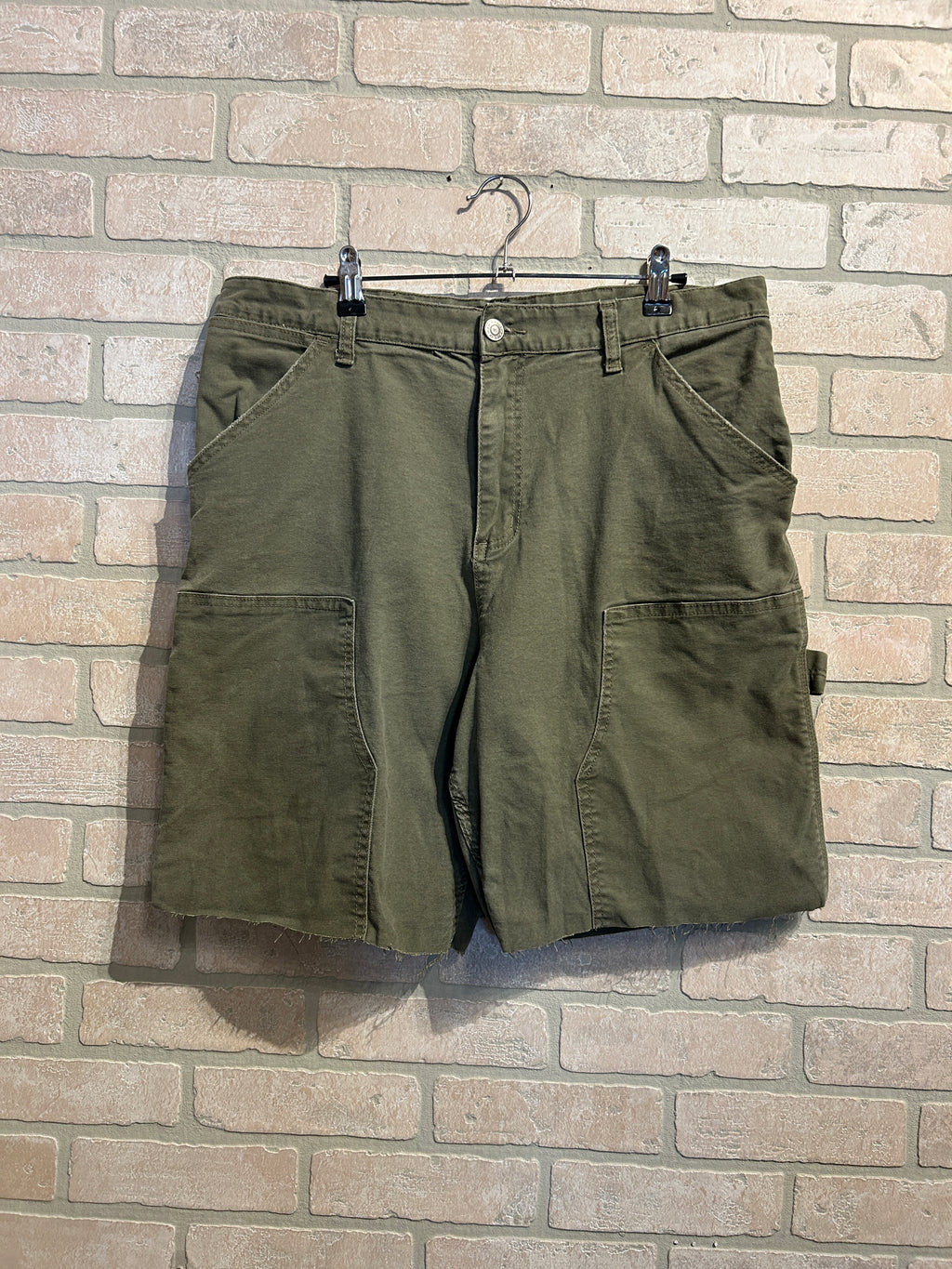Olive Double Knee Shorts 34