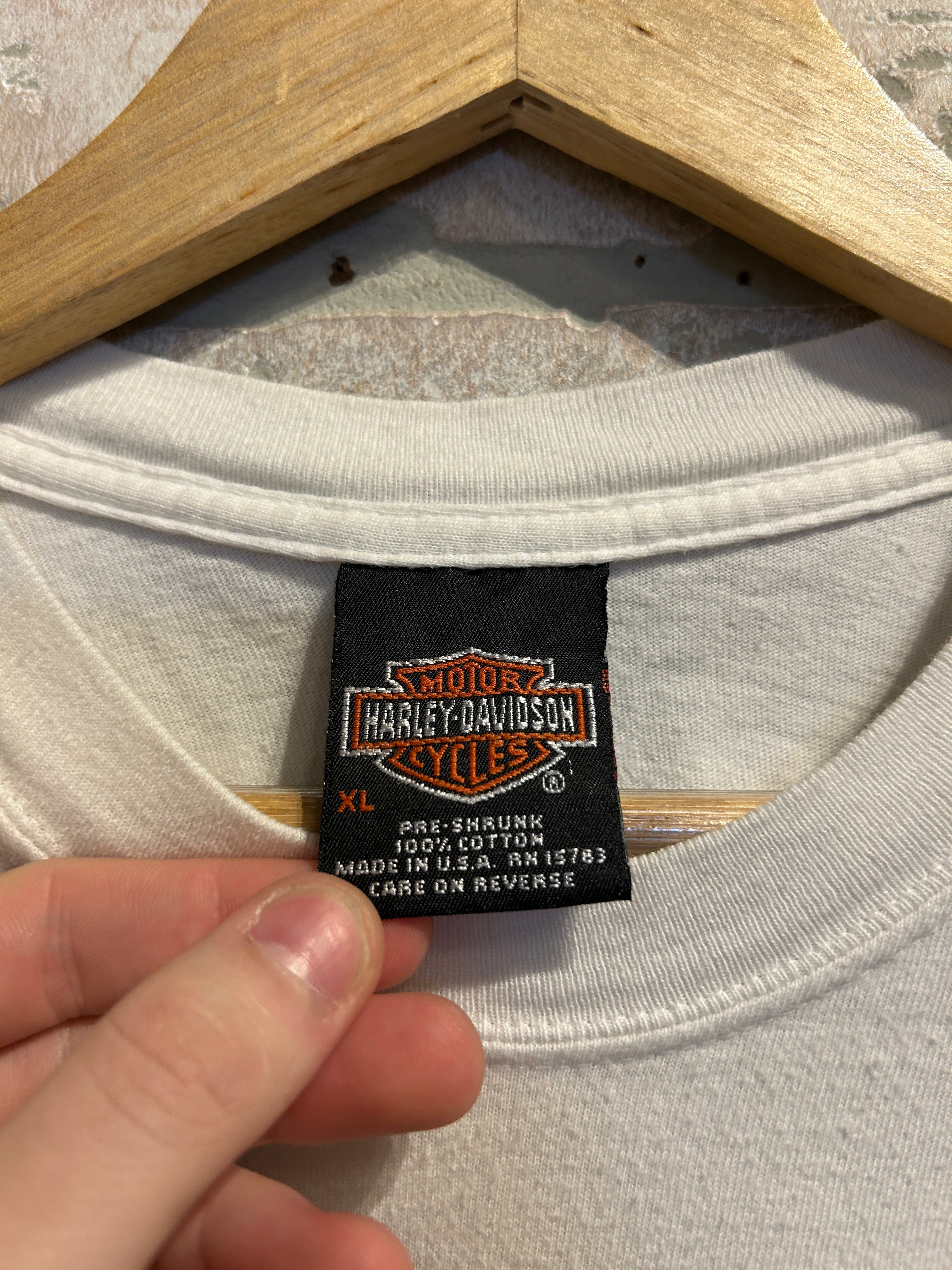 Vintage Harley Davidson Checkered Flame Longsleeve XL