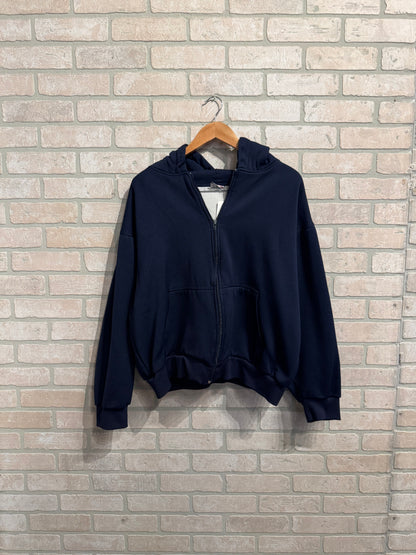 Vintage Thermal Lined Zip Hoodie L