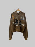 Vale Brown Zip Up Hoodie L