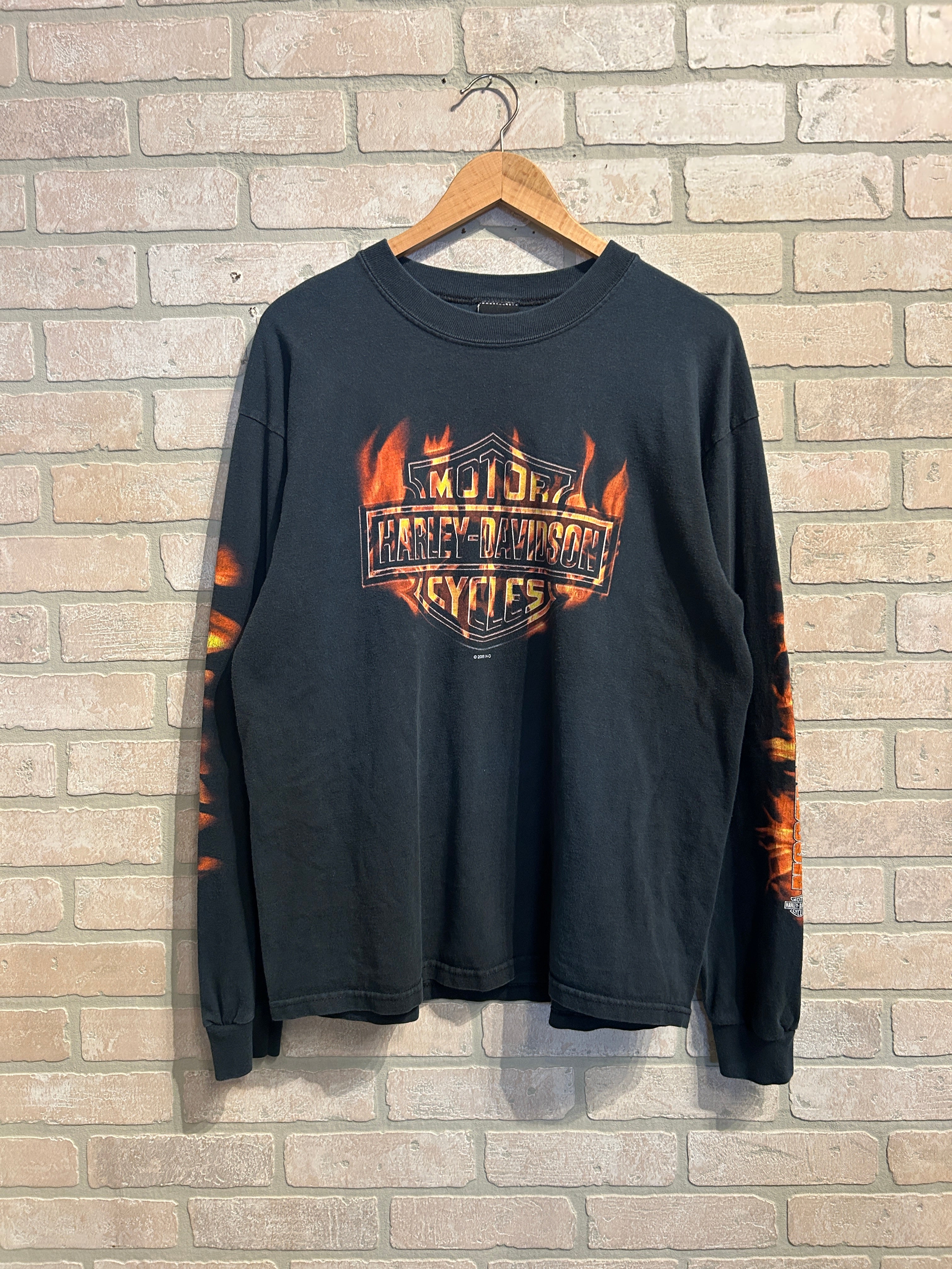 Vintage Harley Davidson Flame Longsleeve L