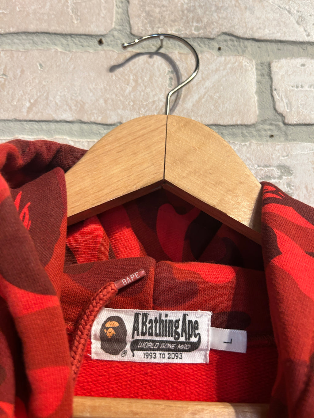Bape Red Camo Hoodie L