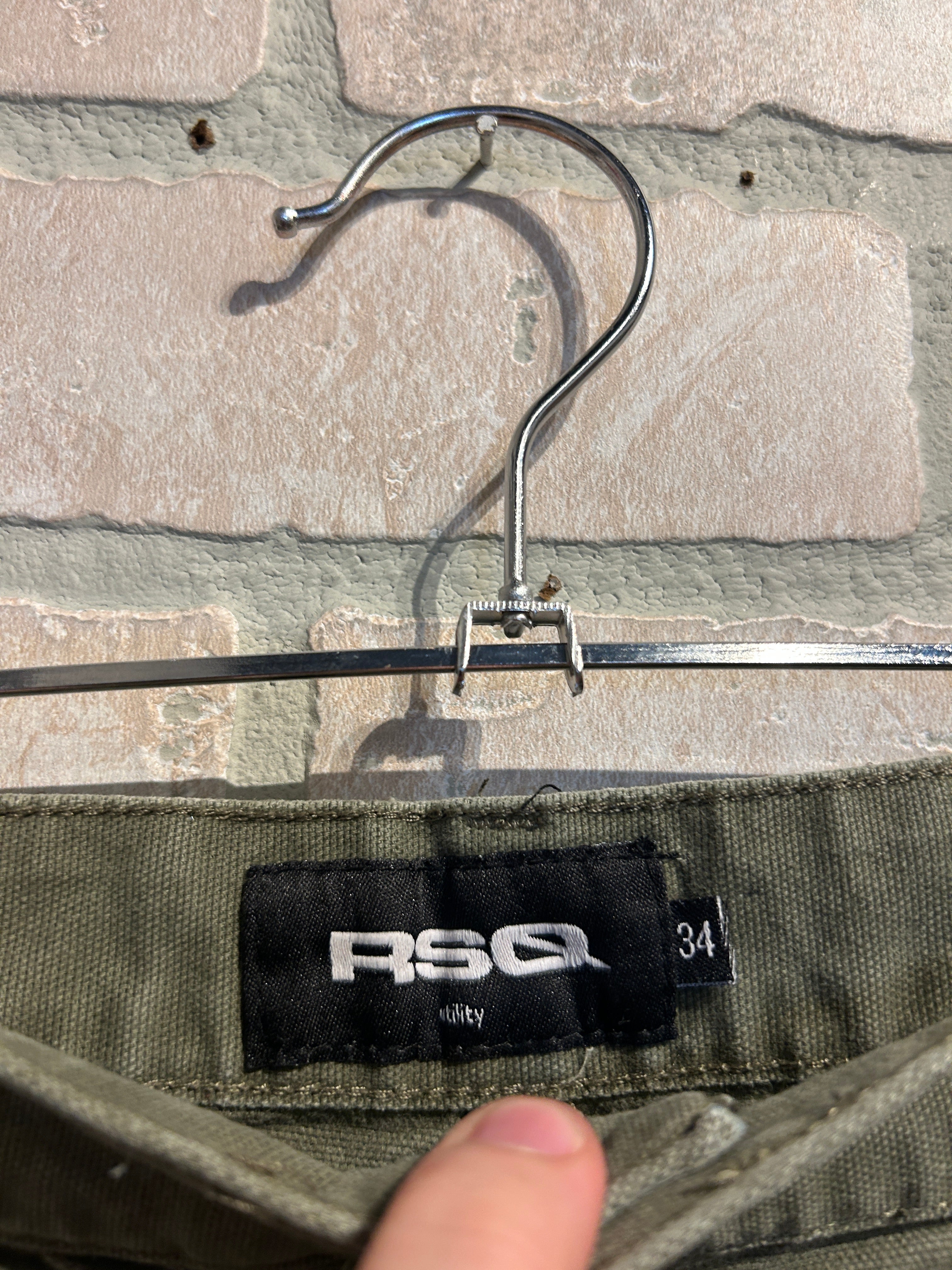 Olive Double Knee Shorts 34