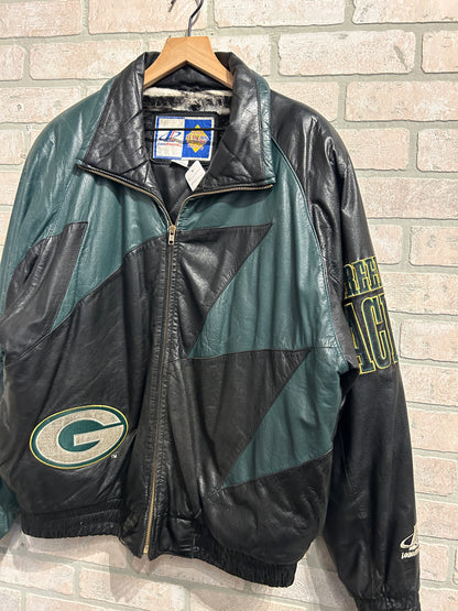 Vintage Leather Packers Sharktooth Jacket L