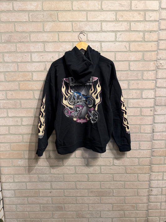 Y2k Flame Racing Hoodie L