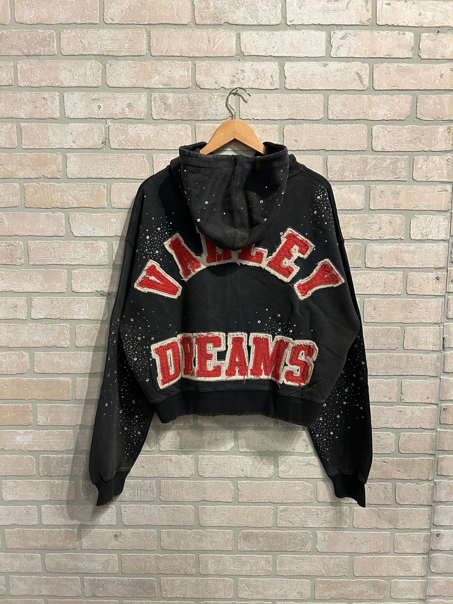 Vale Rhinestone Zip Hoodie S