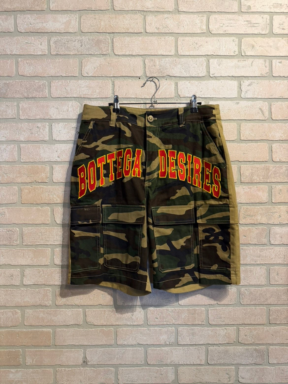 Bottega Desires Camo Shorts 34