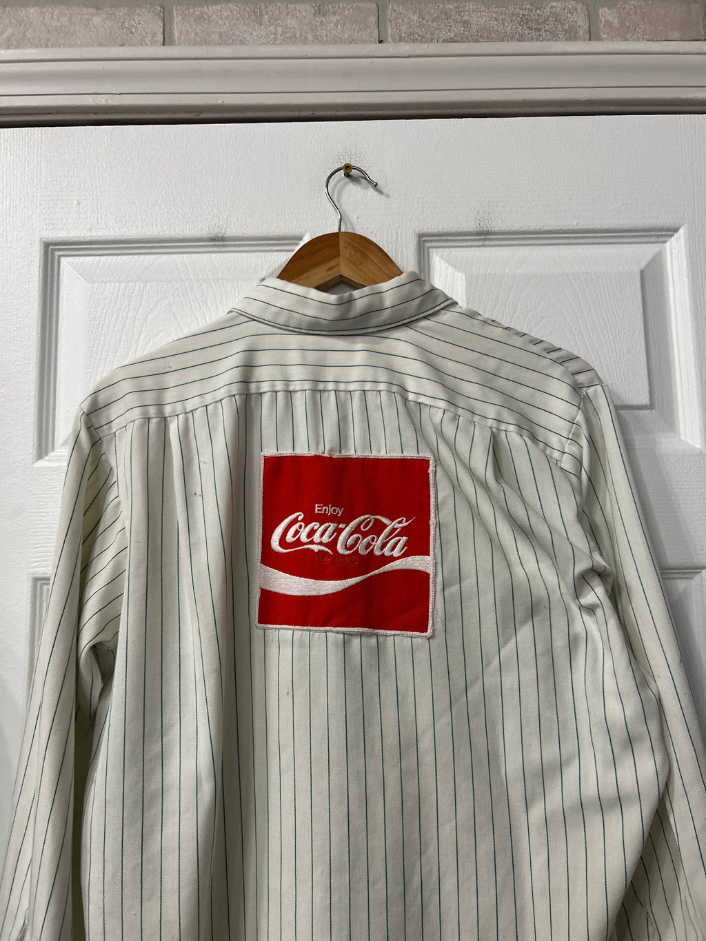 Vintage 70’s Coca Cola Striped Button Up L