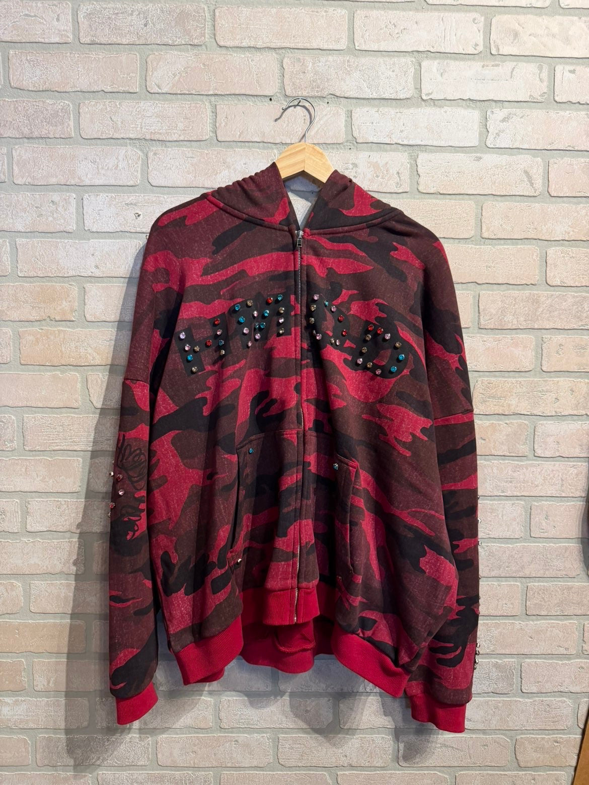 HMDD Crystal Zip Hoodie L